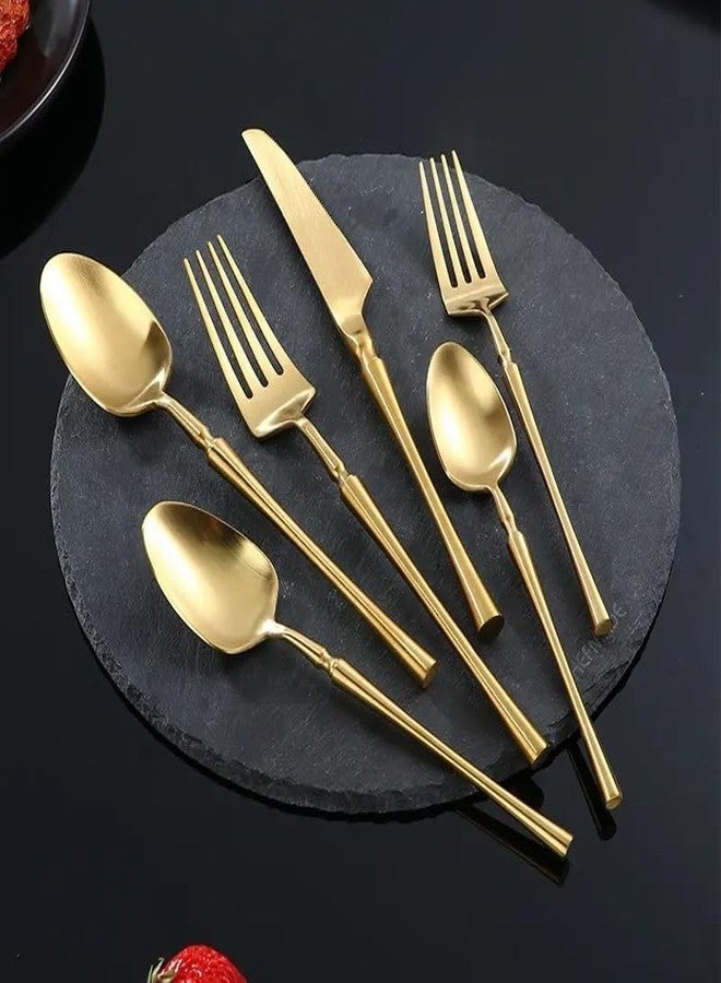 KitchEase Vintage French Style 40 Piece Classic Cutlery Set | Flatware in SS410 Food Grade Stainless Steel with Gift Box (Gold) - Image 2